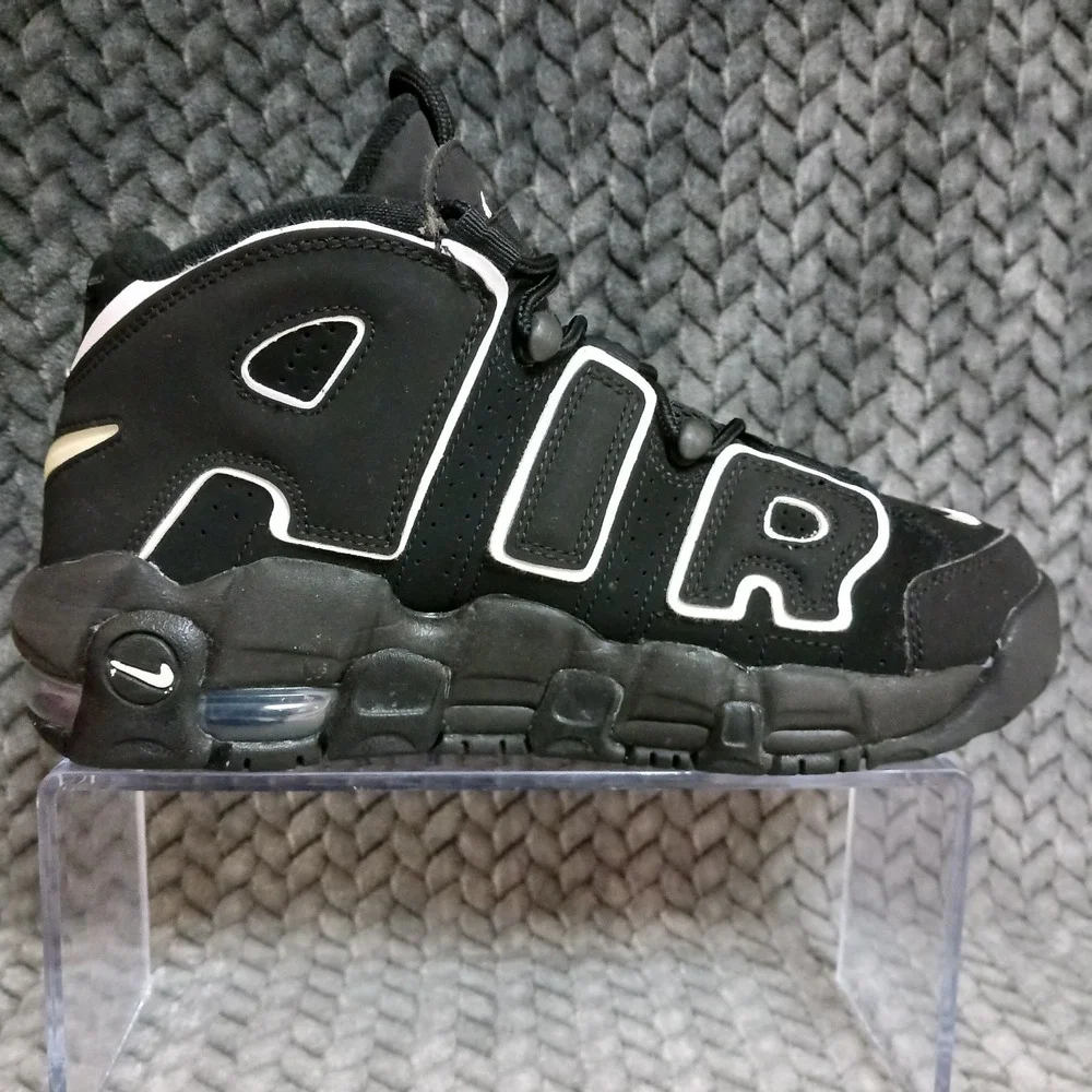 Nike Air More Uptempo GS Black White Black Youth Basketball Shoes Size 5.5Y